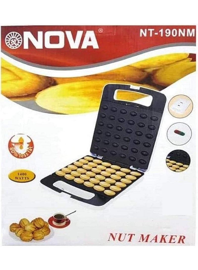 NOVA Electric Walnut Cookie Maker, 1400W Rapid Heating Double Side Non-Stick Electric Nut Walnut Cake Biscuits Maker,Mini Nut Breakfast Machine Baking Tool for Home Kitchen"  - Image 2