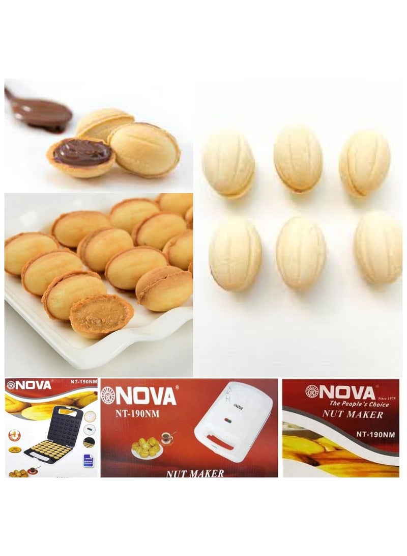 NOVA Electric Walnut Cookie Maker, 1400W Rapid Heating Double Side Non-Stick Electric Nut Walnut Cake Biscuits Maker,Mini Nut Breakfast Machine Baking Tool for Home Kitchen"  - Image 3