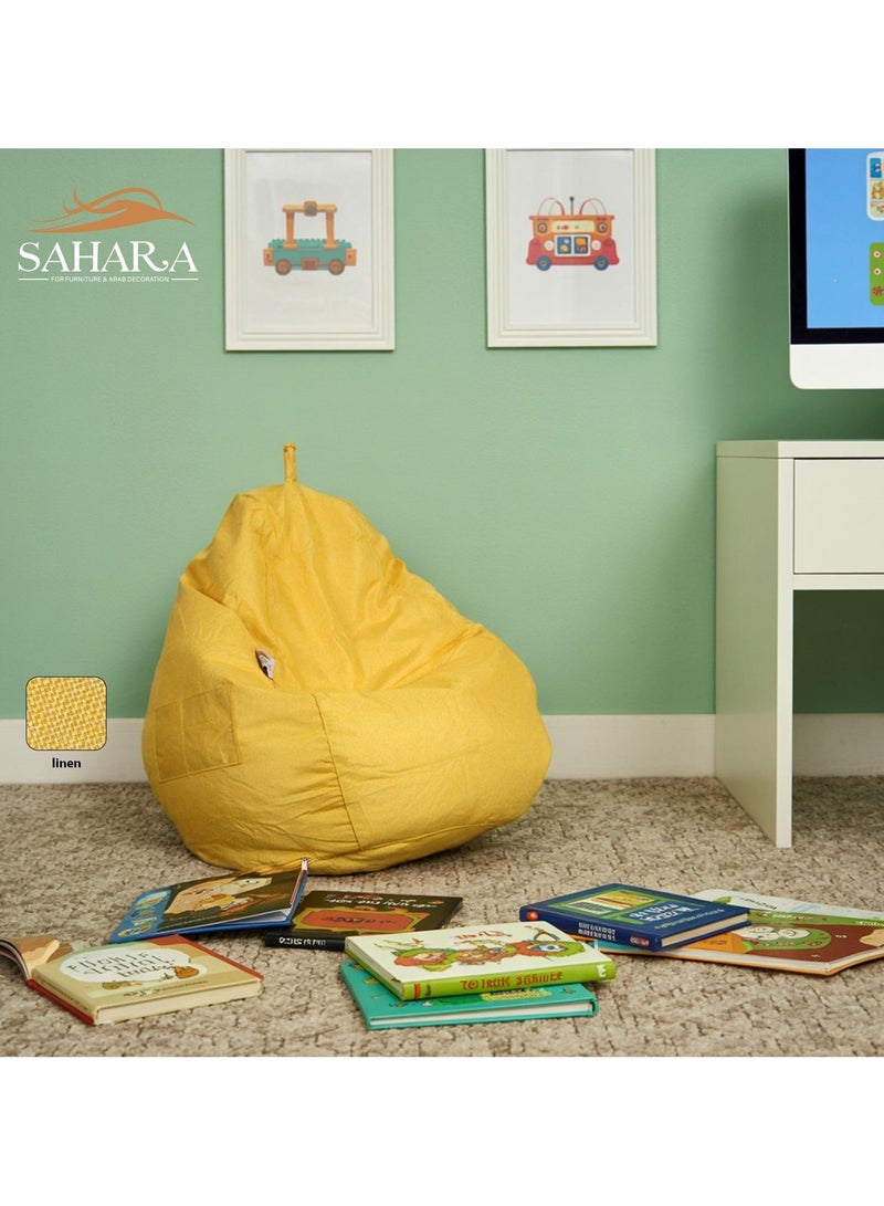 صحاره كرسي بين باج للأطفال والصغار بجيب جانبي – قماش كتان قابل للغسل – قاعدة 50 سم × ارتفاع 100 سم - Image 2