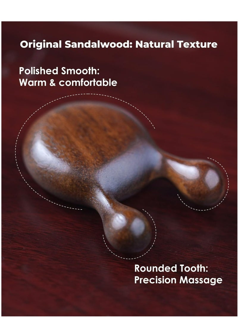 Generic Gua Sha Massager for Face, Natural Sandalwood Wooden Guasha Scraping Massage Tool for Face, Eye Neck Body Muscle Relaxing Prevents Wrinkles  - Image 4