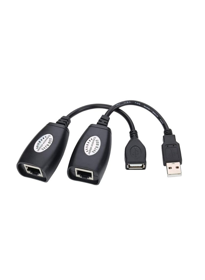 Reacon USB 2.0 Male to  Female Extender – USB Extension over Cat5/Cat5e/Cat6 RJ45 Ethernet Cable, Up to 150 ft - Image 1