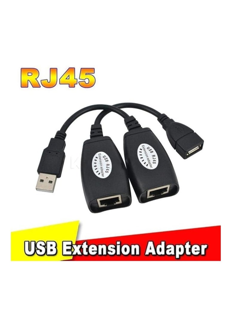 Reacon USB 2.0 Male to  Female Extender – USB Extension over Cat5/Cat5e/Cat6 RJ45 Ethernet Cable, Up to 150 ft - Image 2