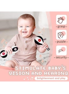 جنرال Baby Soft Rattles Toys, 2pcs Baby Dumbbell Toy Rattle Set, Infant Sensory Development Hand Grip Toys, Car Seat Toys for Infants, Newborn Toys with Sound, Baby Toys 0-6 Months  - Image 4