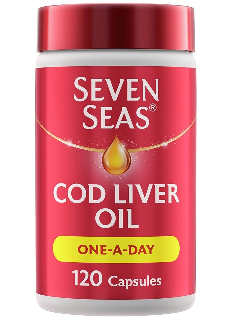Seven Seas - Cod Liver Oil Tablets With Omega-3, Fish Oil 120 Capsules - Image 1