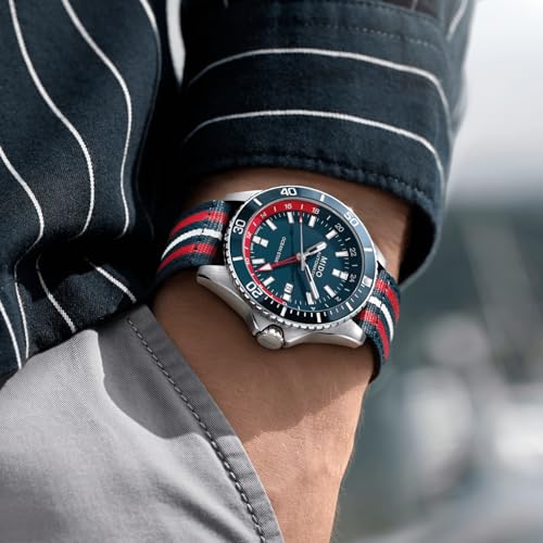 MIDO Ocean Star GMT - Swiss Automatic Watch for Men - 44mm Stainless Steel Case with Blue and Red Ceramic Rotating Bezel - Blue Dial - Stainless Steel Bracelet - M0266291104100 - Image 4