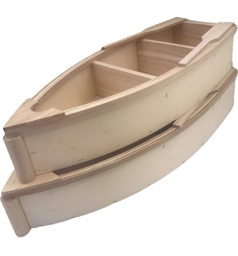 Oojami 2 Pack Unfinished Wooden Boat Canoe Craft â€“ 2 Pack Natural Wood DIY Craft Projects for Painting, Decorating, Home & Office DÃ©cor, School Art & Creative Projects - Image 1