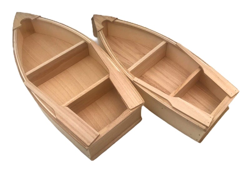 Oojami 2 Pack Unfinished Wooden Boat Canoe Craft â€“ 2 Pack Natural Wood DIY Craft Projects for Painting, Decorating, Home & Office DÃ©cor, School Art & Creative Projects - Image 2