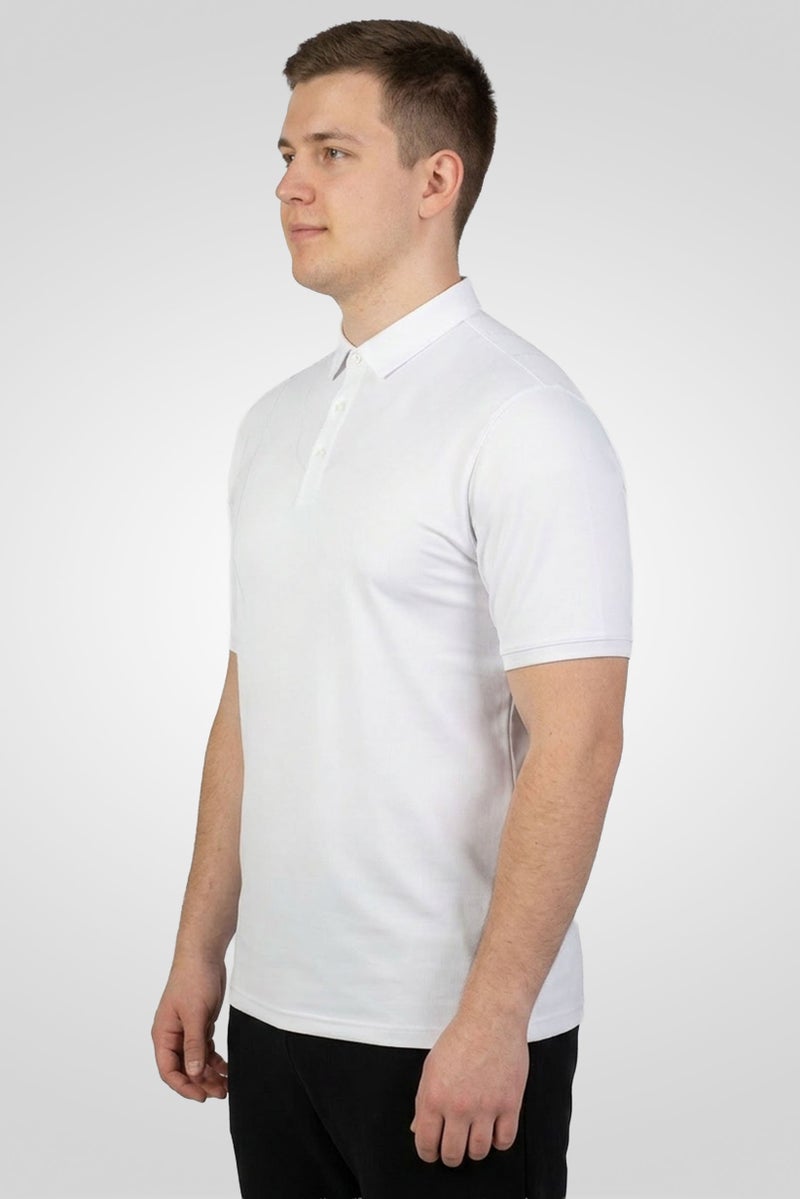 Ping Men Sportswear Fit Short Sleeves Training Polo Shirt, White - Image 3