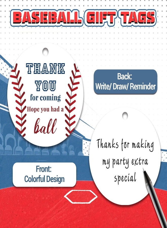 TQQBUU 50pcs Baseball Gift Tag with String - Perfect for Baseball Party Favors and Baby Shower Decorations(2"*2") - Image 3