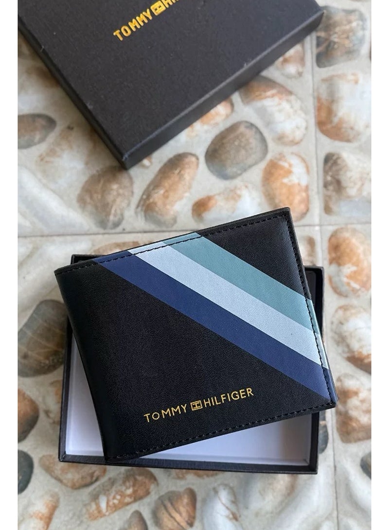 TOMMY SPORT Men's Wallets, Genuine Cow Leather Wallet, Casual Men Purse, Slim Short Wallet, Gift for Father - Image 1