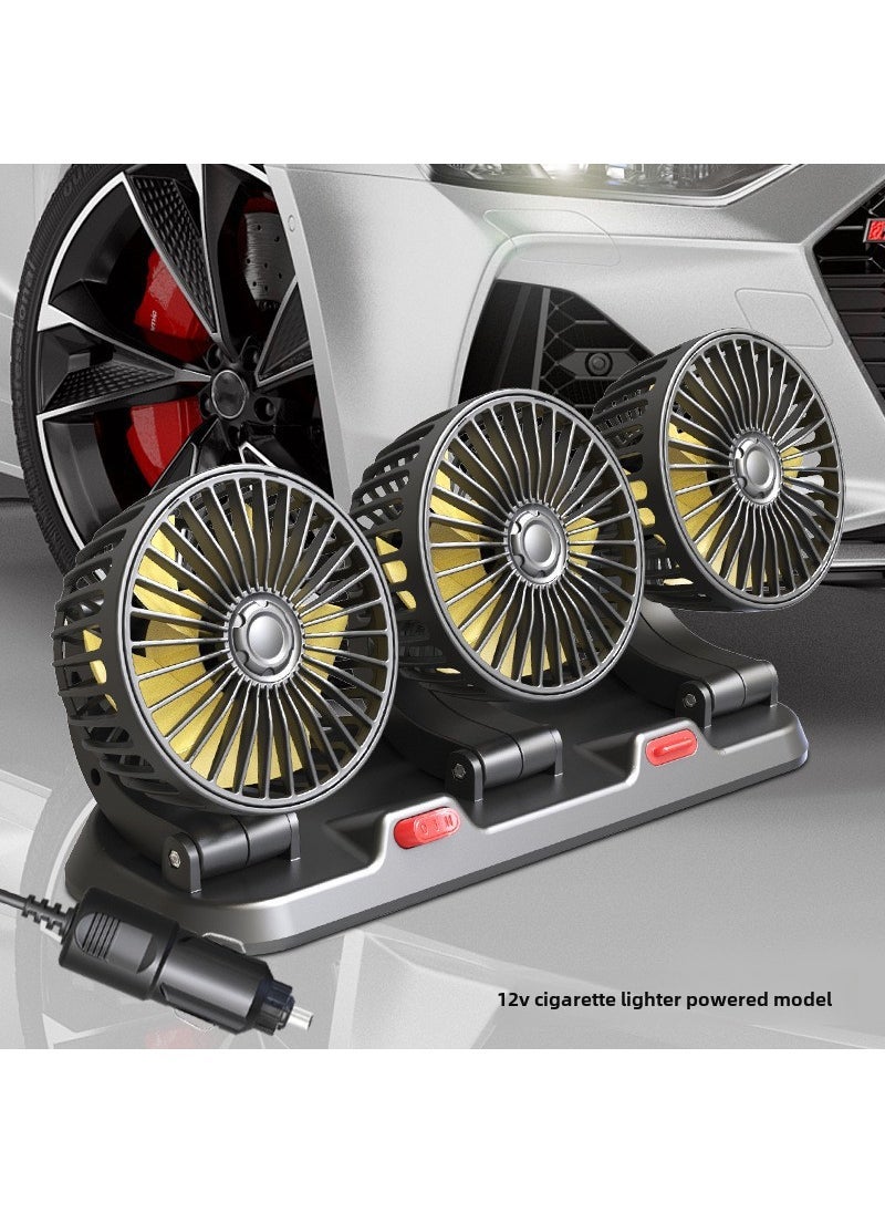 Triple Head USB Car Fan Strong Cooling 24V/12V 9556B three head Fan 12V