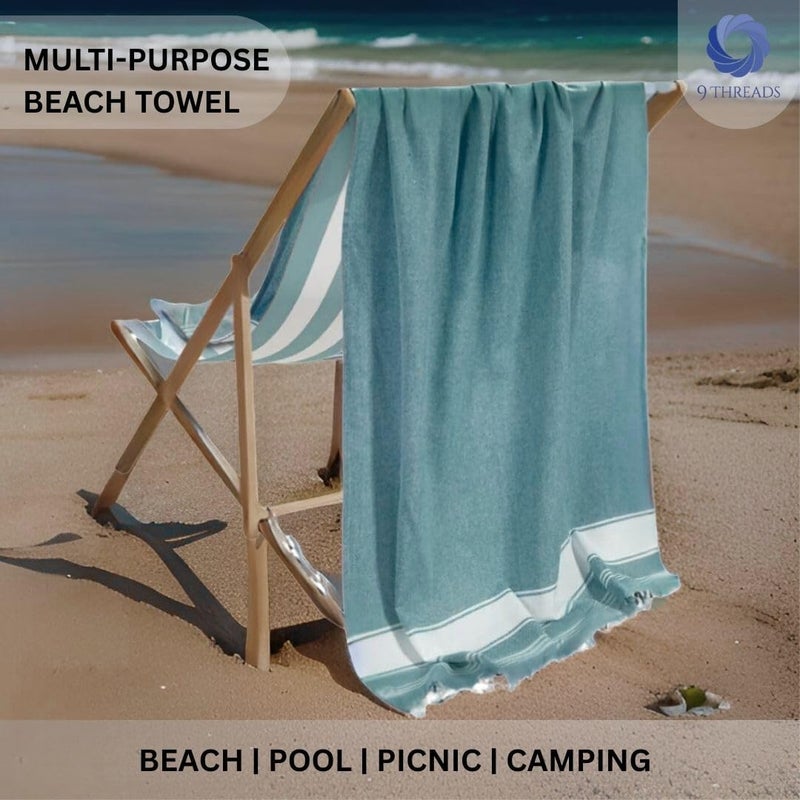 9Threads Cotton Turkish Beach Towel Towels Oversized 36"x72" Pool Absorbent Extra Large Quick Dry Sand Travel Towel (Mix, 6 Pack) - Image 2