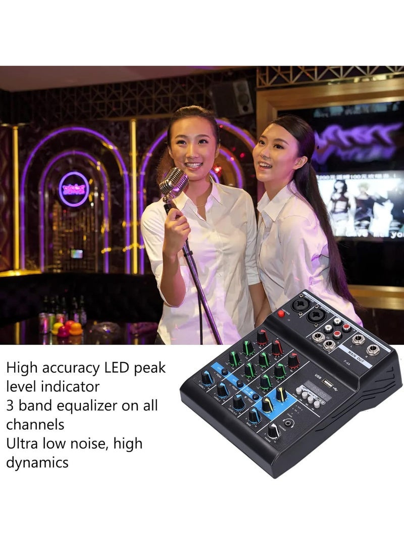 general Audio Live Mixer USB Interface Audio Mixer 4 Channel, Stereo DJ Sound Controller For Home Karaoke, USB Live Stage KTV, Soundcard For PC Recording - Image 3