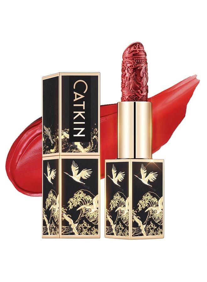 CATKIN Rouge Matte Lipstick, Waterproof Long Lasting Satin Moisturizing Smooth Soft 0.13 Ounce-Chinese Style (C.130) - Image 1