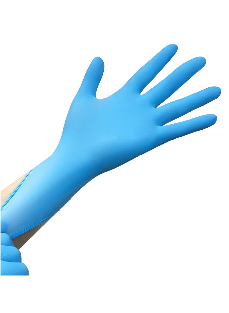 Disposable Nitrile Gloves, Latex-Free, Fully Textured, Extra Thick & Strong, Food Safe for Cooking, Tattooing, Painting, Automotive & Mechanics, Large Size (Blue) - Image 1