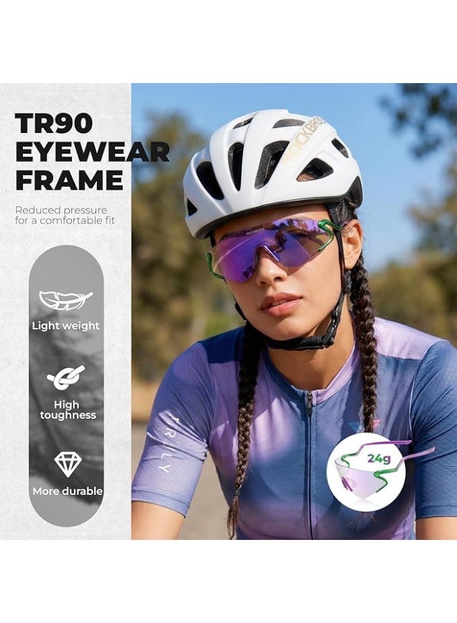 ROCKBROS Photochromic Cycling Glasses for Men Women, 24g Unique Temples & Raised Frame, UV400 Bike  Glasses - Image 3