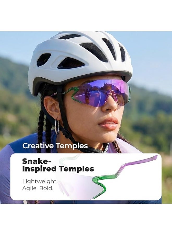 ROCKBROS Photochromic Cycling Glasses for Men Women, 24g Unique Temples & Raised Frame, UV400 Bike  Glasses - Image 2