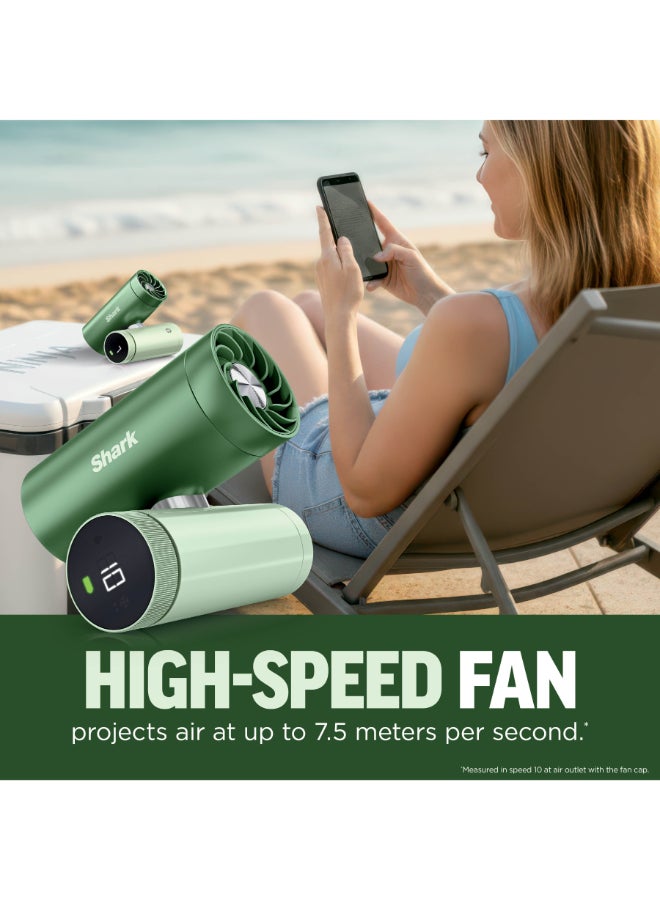 شارك Shark ChillPIll 3-in-1 High-Speed Fan, Ultra-Fine Mist and InstaChill System, Includes 3 Cooling Attachments, Travel-Friendly Design, Green, FA022UKGN FA022UKGN green - Image 4