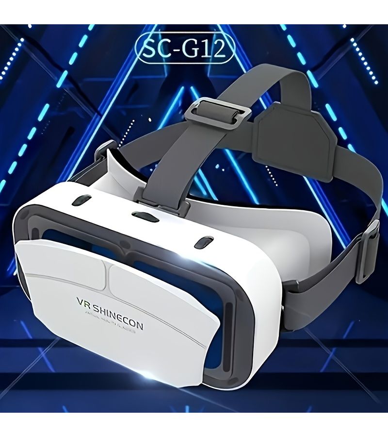 نظارة الواقع الافتراضي G12 VR بتقنية ثلاثية الأبعاد، تصميم مريح للرأس، مخصصة لمشاهدة الهواتف الذكية وملحقات الألعاب، لا تحتاج إلى بطارية، لا تحتوي على مكونات إلكترونية، متوافقة مع الهواتف بحجم 4.7 إلى 6.2 بوصة لأجهزة آيفون وأندرويد، مثالية للألعاب والأفلام، الطراز VR 12. - Image 1