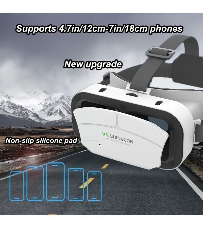 نظارة الواقع الافتراضي G12 VR بتقنية ثلاثية الأبعاد، تصميم مريح للرأس، مخصصة لمشاهدة الهواتف الذكية وملحقات الألعاب، لا تحتاج إلى بطارية، لا تحتوي على مكونات إلكترونية، متوافقة مع الهواتف بحجم 4.7 إلى 6.2 بوصة لأجهزة آيفون وأندرويد، مثالية للألعاب والأفلام، الطراز VR 12. - Image 3