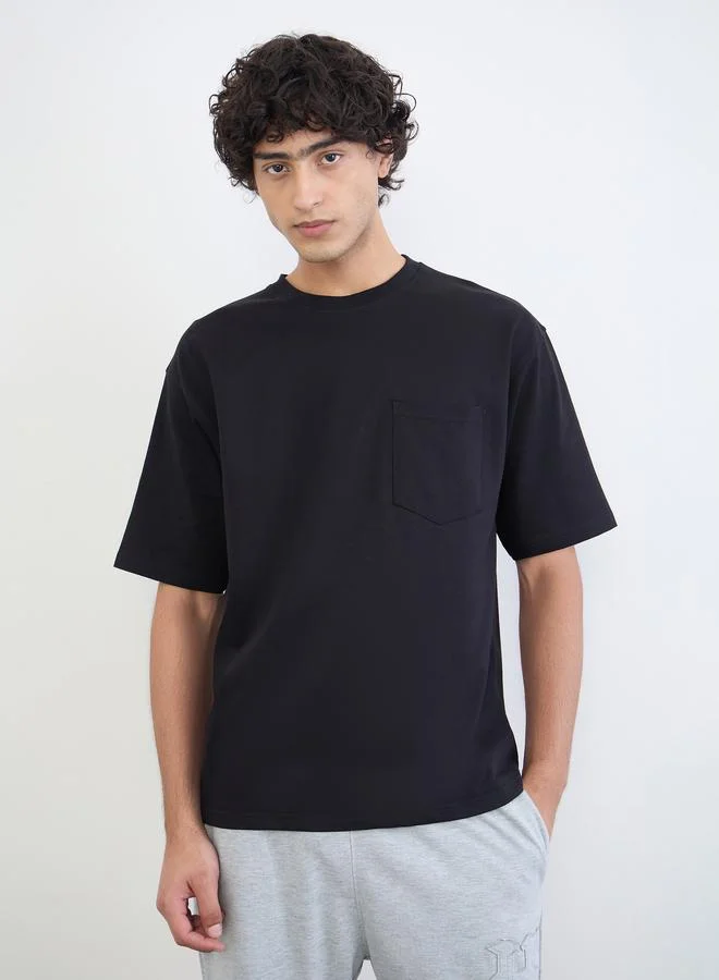 Styli Men Text Print Oversized Cotton T-Shirt