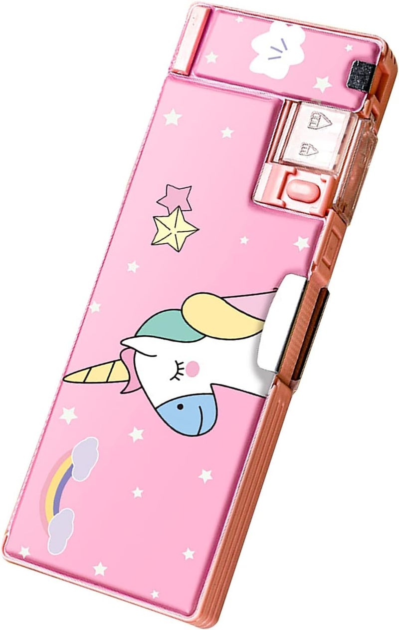 Parshya Magical Multifunctional Cute School Pencil Box for Girls, Unicorn Compass for Boys, Aesthetic Stationary Items for Kids, Magnetic Pencil Box, Best Gifts (Unicorn Compass Box New 3) - Image 1