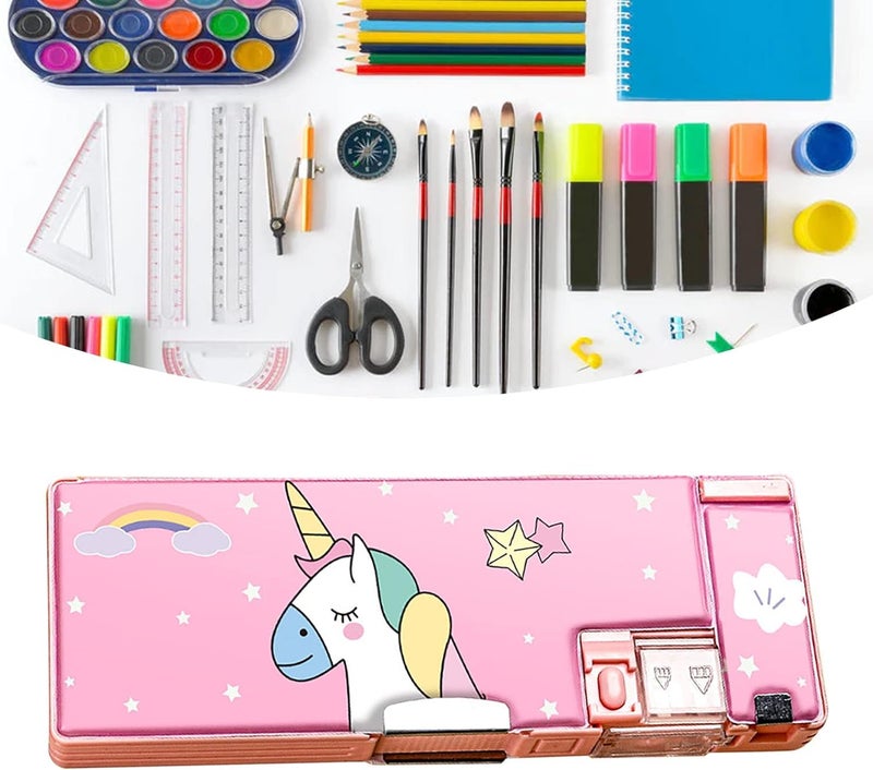 Parshya Magical Multifunctional Cute School Pencil Box for Girls, Unicorn Compass for Boys, Aesthetic Stationary Items for Kids, Magnetic Pencil Box, Best Gifts (Unicorn Compass Box New 3) - Image 4