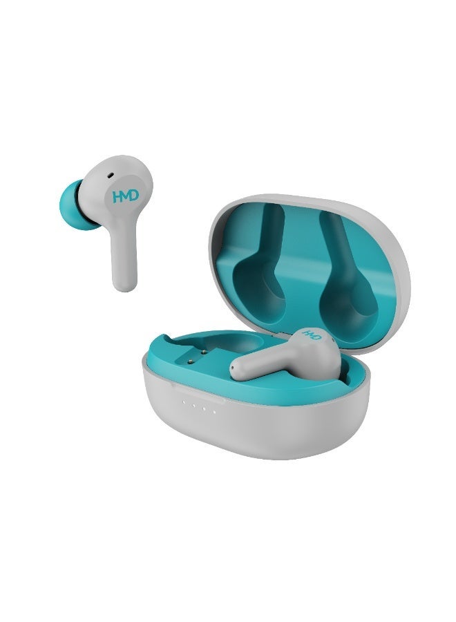 HMD DUB P50 True Wireless Earbuds, 6mm Drivers, 2 Mic AI-ENC for Clear Calls, Pocketable Design, 25 Hours Playtime, Low Latency Mode, Voice Assistant Support, IPX4, Fast Charging White - Image 3