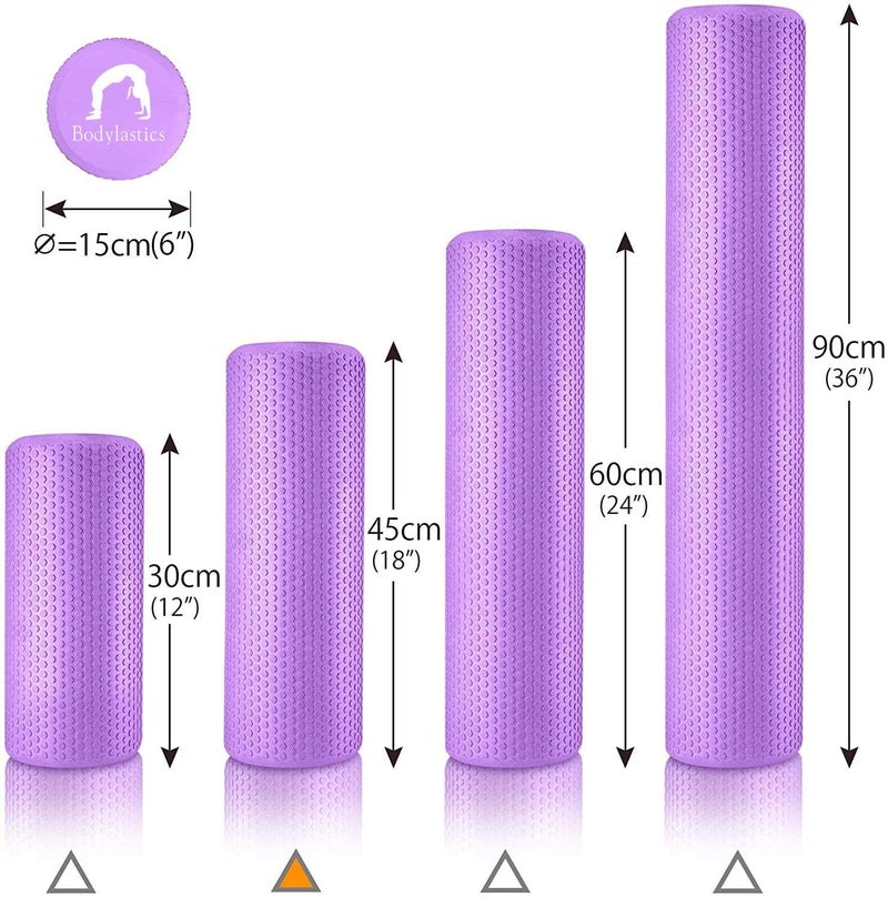 Bodylastics Foam Roller (45 x 15 cms) for Deep Tissue Massage, Relief from Sore Muscles Pain, Pre & Post Exercise Fitness Workout Sessions - Image 2