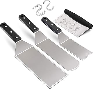 Leonyo Leonyo Griddle Spatula Set of 4, Stainless Steel Griddle Accessories - Metal Spatulas Scraper for Flat Top Cast Iron  - Image 1