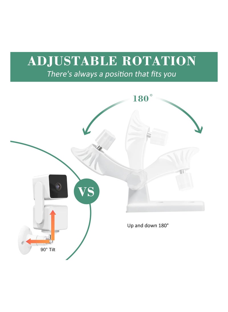 KASTWAVE 2 Pack Wall Mount, Specially Designed for Wyze Cam Pan V3, 180° Tilt Adjustable - Easy Installation (Camera NOT Included) - Image 3
