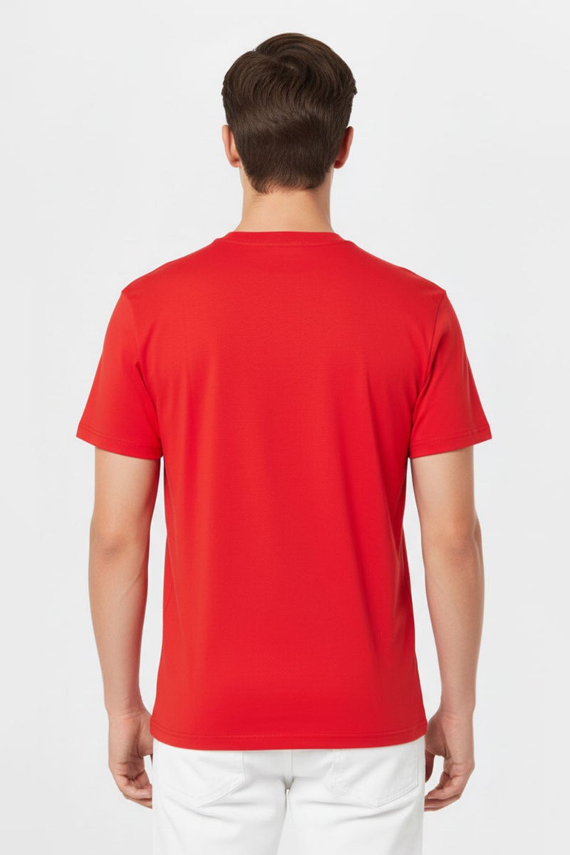 GIVENCHY Men Oversized Crew Neck Short Sleeves Embroidered T-Shirt, Red - Image 3