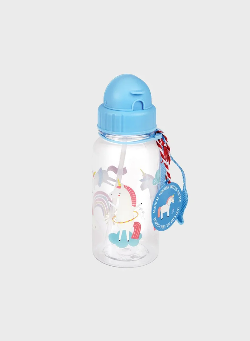 Rex London Children'S Water Bottle With Straw 500Ml - Magical Unicorn