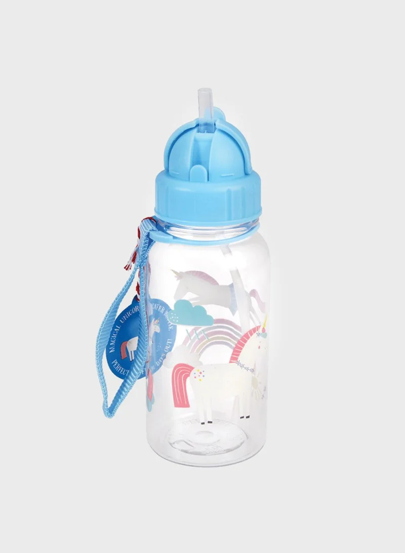 Rex London Children'S Water Bottle With Straw 500Ml - Magical Unicorn