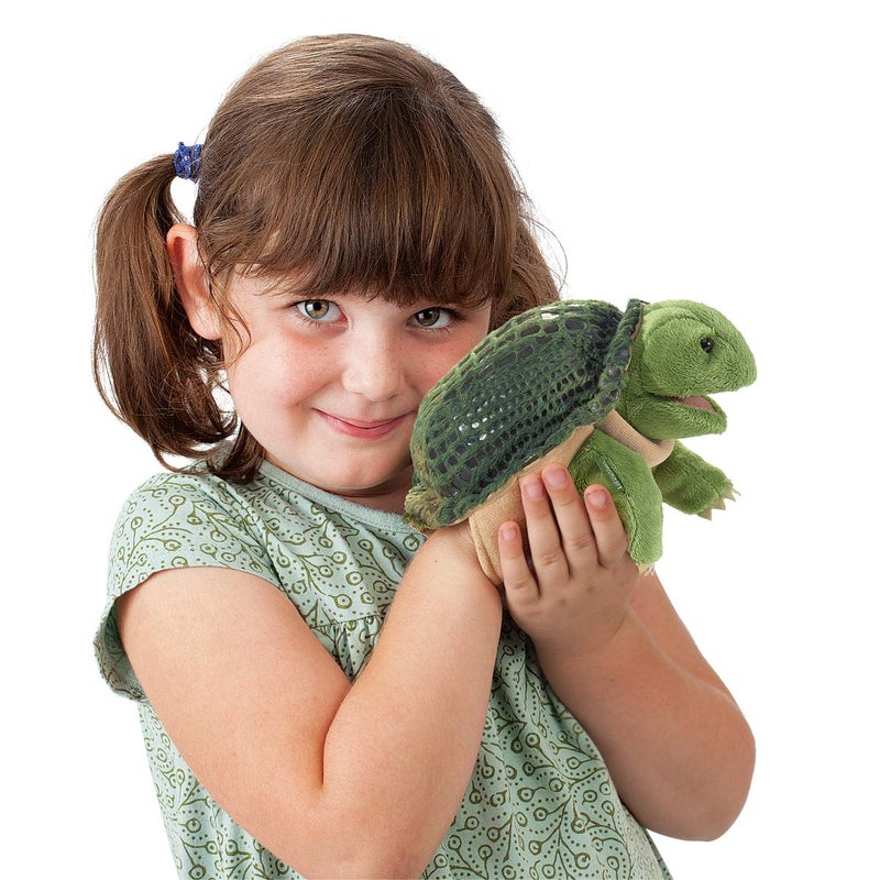 Folkmanis Little Turtle Hand Puppet, Green - Image 2