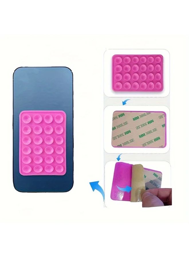 Black 2pcs Silicone Anti Slip Suction Cup Sticker for Phone Power Bank - Image 4