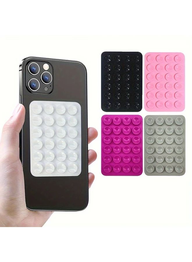 Black 2pcs Silicone Anti Slip Suction Cup Sticker for Phone Power Bank - Image 1