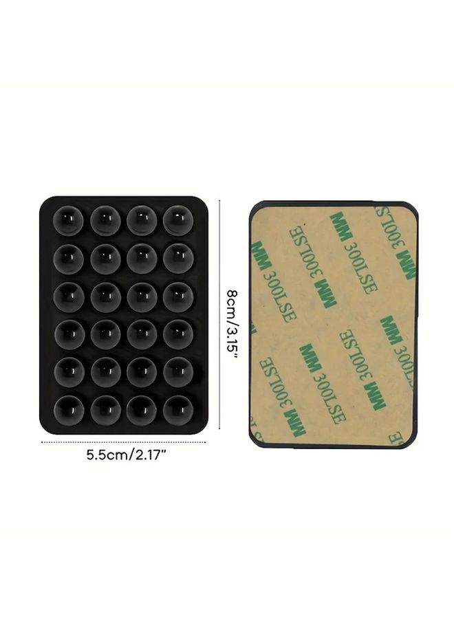 Black 2pcs Silicone Anti Slip Suction Cup Sticker for Phone Power Bank - Image 2
