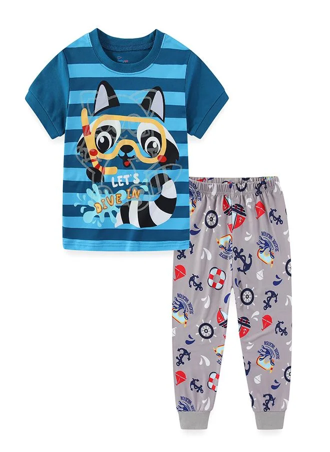 babyqlo Snorkel Raccoon Ocean Dive Fun Pajama Set