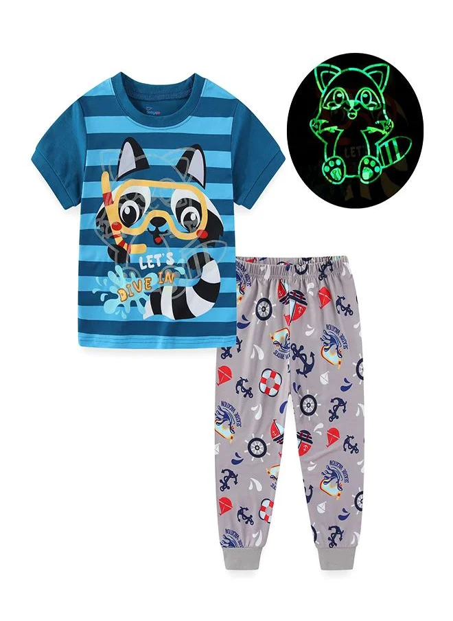 babyqlo Snorkel Raccoon Ocean Dive Fun Pajama Set