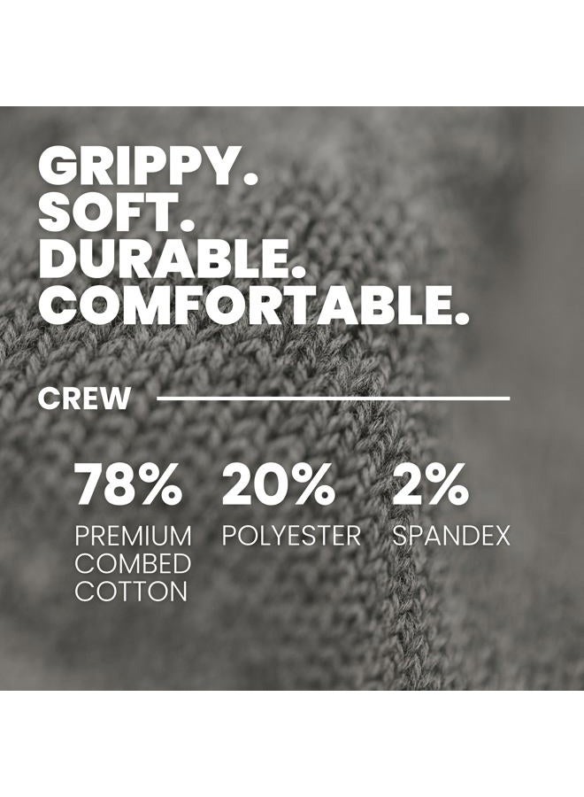 Gripjoy Socks with Grippers for Women - Hospital Socks - Non Slip Socks Womens - Grip Socks for Men - 3 Pairs, All-multi (Navy/Brown/Tan), S-M - Image 5