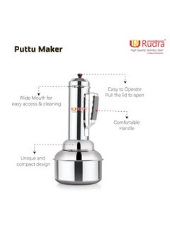 RUDRA Rudra Stainless Steel Puttu Maker Large Gas Induction Stove Compatible ToxinFree Naturally NonStick Durable EasyGrip Handle Traditional South Indian Kerala Puttu Kudam Made in India  - Image 4