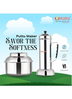 RUDRA Rudra Stainless Steel Puttu Maker Large Gas Induction Stove Compatible ToxinFree Naturally NonStick Durable EasyGrip Handle Traditional South Indian Kerala Puttu Kudam Made in India  - Image 3