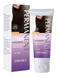 Hair Straightener Cream - Protein Correcting Silk and Gloss Permanent Hair Straightening Cream with Botanical Extracts | Frizz Ease Straight Fixation Styling Cream for All Hair Types, 100g