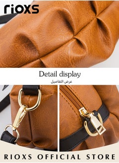 RIOXS 4 pcs Women Fashion Bags Large Capacity Satchel Purses and Handbags for Women Vintage Printing Shoulder Tote Bags and Wallets  - Image 4
