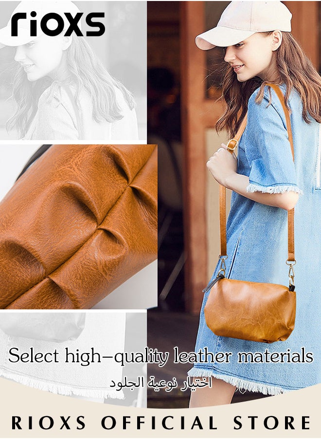 RIOXS 4 pcs Women Fashion Bags Large Capacity Satchel Purses and Handbags for Women Vintage Printing Shoulder Tote Bags and Wallets  - Image 3