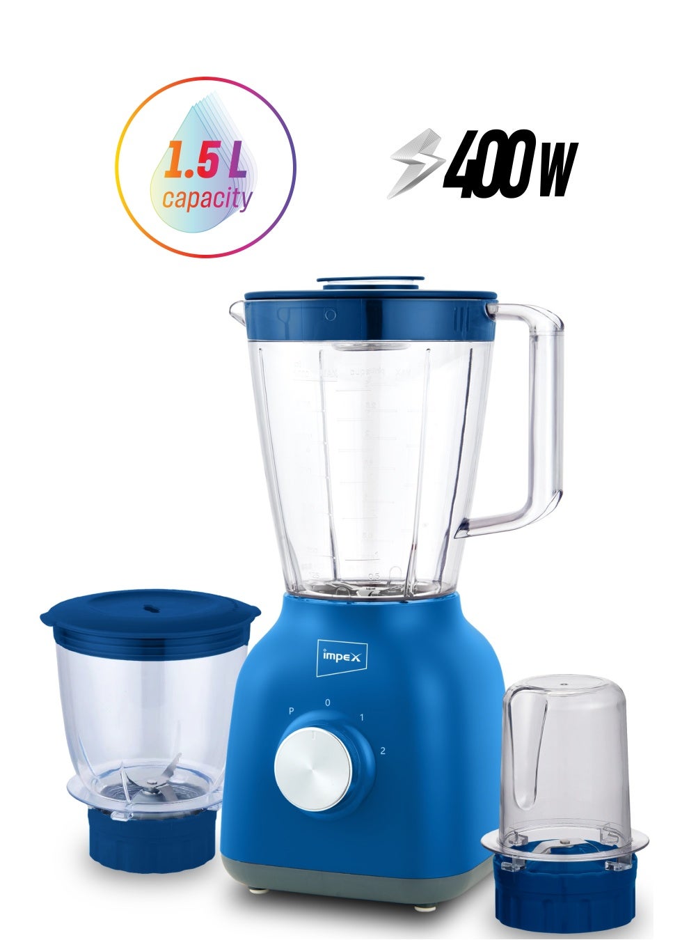 Blender Mixer Grinder with Mincer Mills Pulse rotation 2 Speed Control and Overheat Protection, 2 Years Warranty 1.5 L 400 W BL 3503BL Blue