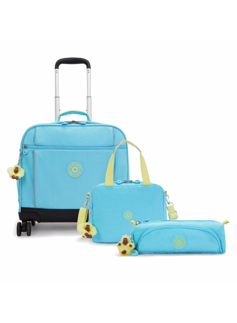 kipling Storia + Miyo + Cute (Buy Trolley + Lunch Bag & Get Free Pencil Case) (Set of 3pcs Bundle) Splash Blue - Image 1