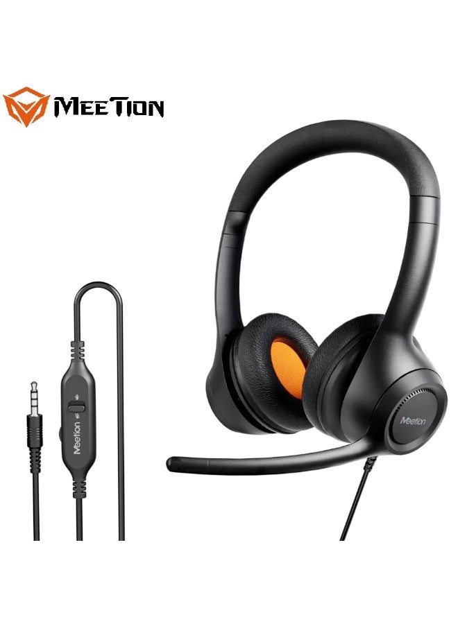 MEETION Ultra lightweight Wired Telephone Headset H390 High Sensitivity Flexible Microphone Large 40mm Speaker Ultra Lightweight Ergonomic Design 3.5mm Wired Connection - Image 1