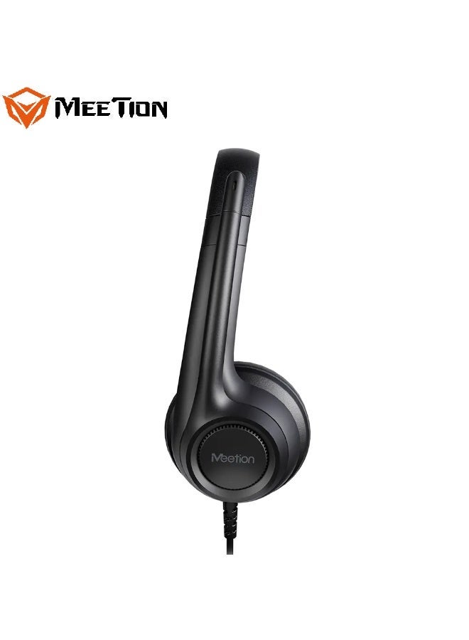 MEETION Ultra lightweight Wired Telephone Headset H390 High Sensitivity Flexible Microphone Large 40mm Speaker Ultra Lightweight Ergonomic Design 3.5mm Wired Connection - Image 5